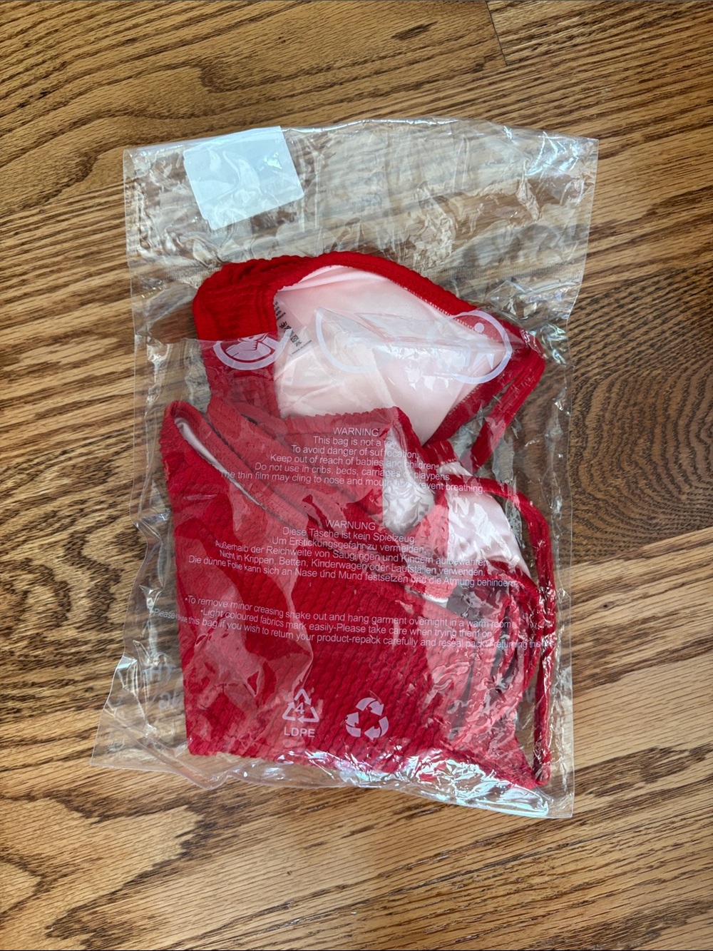 Red Women's Bikini Top with Adjustable Ties - Unbranded